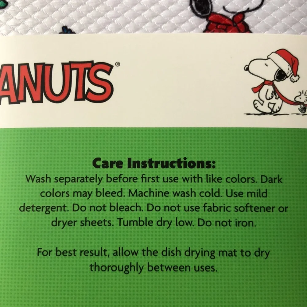 Peanuts Snoopy Puffer Jacket Christmas Holiday Drying Mats